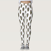 Farbenfrohe Ice Creme Muster Leggings (Vorderseite)