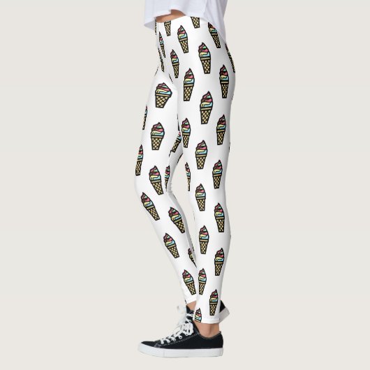 Farbenfrohe Ice Creme Muster Leggings (Links)