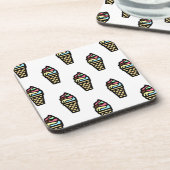 Farbenfrohe Ice Creme Muster Untersetzer (Linke Seite)