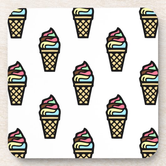 Farbenfrohe Ice Creme Muster Untersetzer (Vorderseite)