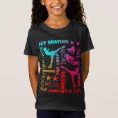 Farbenfrohe Ice Skaten Thema Terminologie Typograf T-Shirt (Vorderseite)