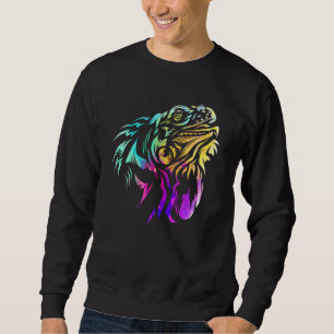 Farbenfrohe Iguana Lizard Art Reptile tropisches T Sweatshirt