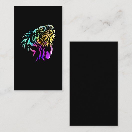 Farbenfrohe Iguana Lizard Art Reptile tropisches T Visitenkarte (Vorne/Hinten)