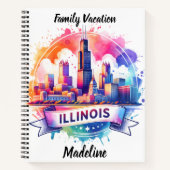 Farbenfrohe Illinois-Skyline-Reflexionen Notizblock (Vorderseite)