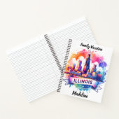 Farbenfrohe Illinois-Skyline-Reflexionen Notizblock (Innenseite)