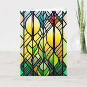 Farbenfrohe Illustration aus festem Glas Dankeskarte (Vorderseite)