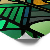 Farbenfrohe Illustration aus festem Glas Poster (Ecke)