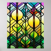 Farbenfrohe Illustration aus festem Glas Poster (Vorne)