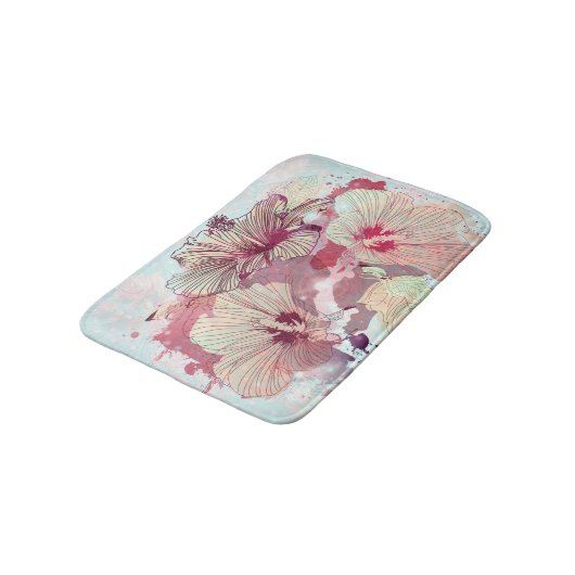 Farbenfrohe Illustration Badematte (Schrägansicht)