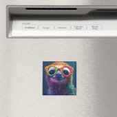 Farbenfrohe Illustration zum Faulenzen mit Brillen Magnet (In Situ (Geschirrspüler))