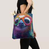 Farbenfrohe Illustration zum Faulenzen mit Brillen Tasche (Von Nahem)