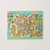 Farbenfrohe Illustrierte Arizona Karte Puzzle (Horizontal)