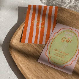 Farbenfrohe Illustrierte handgezeichnete Hochzeit Save The Date