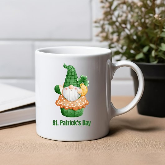 Farbenfrohe Illustrierte Niedliche Gnome St. Patri Zweifarbige Tasse