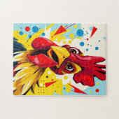 Farbenfrohe illustrierte Rooster Puzzle (Horizontal)