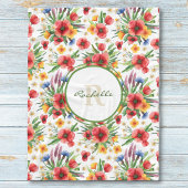 Farbenfrohe Illustrierte Wildblumen, Muster für Pf Fleecedecke