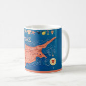 Farbenfrohe Illustrierte Zypern-Karte Tasse (VorderseiteRechts)