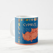 Farbenfrohe Illustrierte Zypern-Karte Tasse (Vorderseite Links)