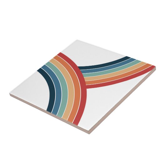 Farbenfrohe, im Retro-Stil gehaltene Regenbogendek Fliese (Seite)