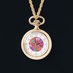 Farbenfrohe Imitate bestickt mit floraler Elegant  Armbanduhr<br><div class="desc">Farbenfrohe Imitate Stickereien Floral Elegant Womans Uhren bietet eine trendige farbenfrohe moderne Imitate Stickerei Blumenmuster in Rosa,  lila,  Orange,  Blau und Gelb. Erstellt von Evco Studio www.zazzle.com/store/evcostudio</div>