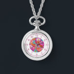 Farbenfrohe Imitate bestickt mit floraler Elegant  Armbanduhr<br><div class="desc">Farbenfrohe Imitate Stickereien Floral Elegant Womans Uhren bietet eine trendige farbenfrohe moderne Imitate Stickerei Blumenmuster in Rosa,  lila,  Orange,  Blau und Gelb. Erstellt von Evco Studio www.zazzle.com/store/evcostudio</div>
