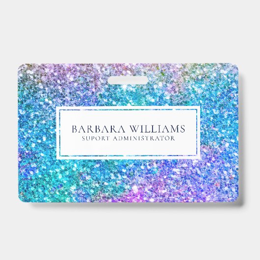 Farbenfrohe Imitate Flitter White Accent Ausweis (Vorderseite)