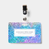 Farbenfrohe Imitate Flitter White Accent Ausweis (Vorderseite mit Clip)