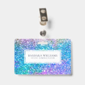 Farbenfrohe Imitate Flitter White Accent Ausweis (Rückseite mit Clip)