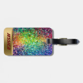 Farbenfrohe Imitate Glitzer und Glitzern Gold Akze Gepäckanhänger (Rückseite horizontal)