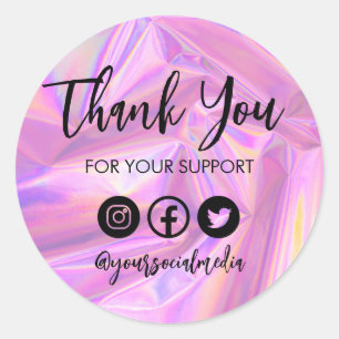 Farbenfrohe Imitate Holo Trendy Vielen Dank, Medie Runder Aufkleber