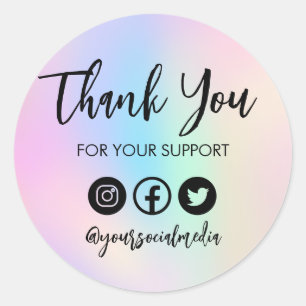 Farbenfrohe Imitate Holo Trendy Vielen Dank, Medie Runder Aufkleber