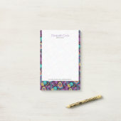 Farbenfrohe Imitate mit Blumenmuster Glasperlen Post-it Klebezettel (Auf Schreibtisch)