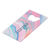 Farbenfrohe Imitate mit Marmorboden Geldbeutel Flaschenöffner (Vorderseite Schrägansicht)