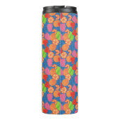 Farbenfrohe Imitate Muster der Sommerkulturen Thermosbecher (Rückseite)