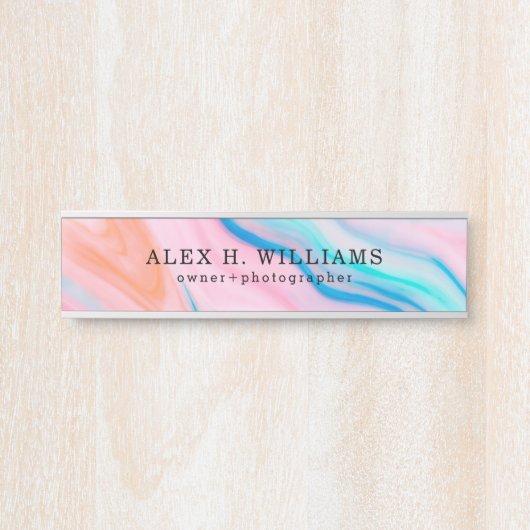 Farbenfrohe Imitate verleihen Steinstruktur Türschild (Vorderseite )