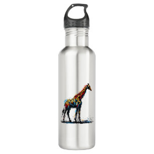 Farbenfrohe Impressionismus Stil Tier Lover Giraff Edelstahlflasche