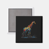 Farbenfrohe Impressionismus Stil Tier Lover Giraff Magnet (Vorderseite/Rückseite)