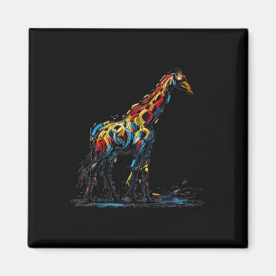 Farbenfrohe Impressionismus Stil Tier Lover Giraff Magnet