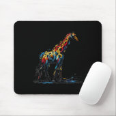 Farbenfrohe Impressionismus Stil Tier Lover Giraff Mousepad (Mit Mouse)