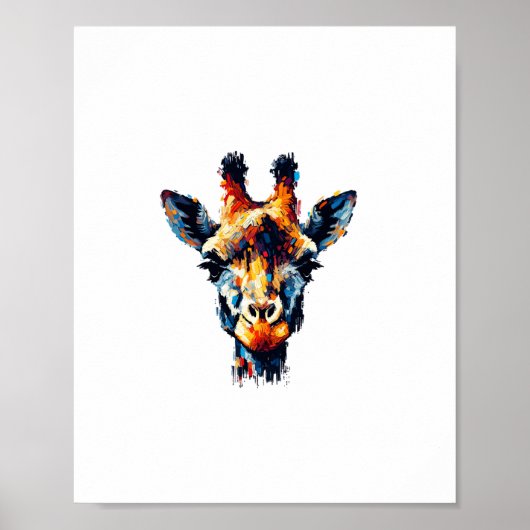 Farbenfrohe Impressionismus Stil Tier Lover Giraff Poster (Vorne)