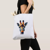 Farbenfrohe Impressionismus Stil Tier Lover Giraff Tasche (Von Nahem)
