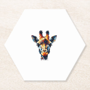 Farbenfrohe Impressionismus Stil Tier Lover Giraff Untersetzer