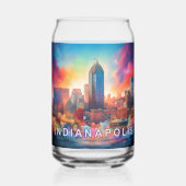 Farbenfrohe Indianapolis Skyline Dosenglas (Rückseite)