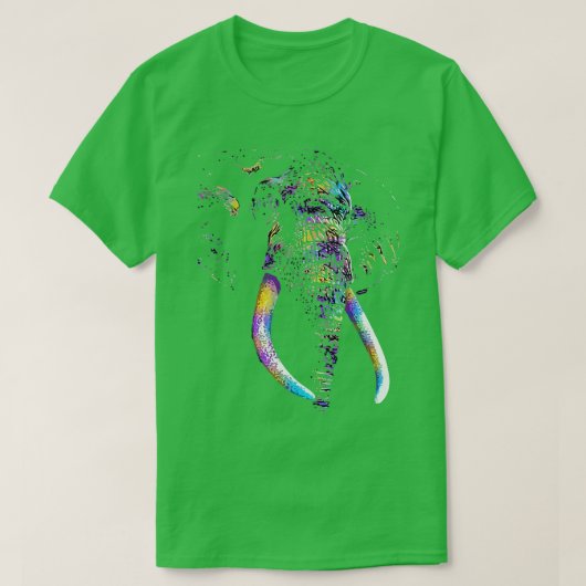 Farbenfrohe indische Elefantenfrühlingsfarbe T-Shirt (Design vorne)