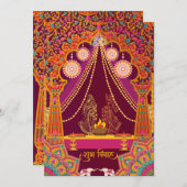 farbenfrohe indische Hochzeitseinladung Einladung (Vorne/Hinten)