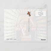 Farbenfrohe indische Krieger-Schnitzerei Postkarte (Rückseite)