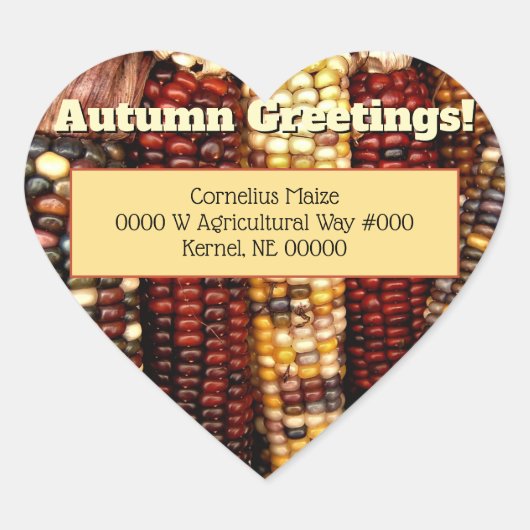 Farbenfrohe indische Mais Kernels Foto Umschlag Au Herz-Aufkleber (Vorderseite)