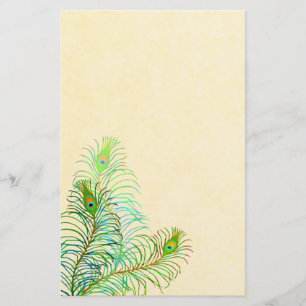 Farbenfrohe Indische Pfauenfeathers Stationierung Briefpapier