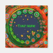 Farbenfrohe, individuell gestaltete Sterne sorgen  Magnet (Vorne)