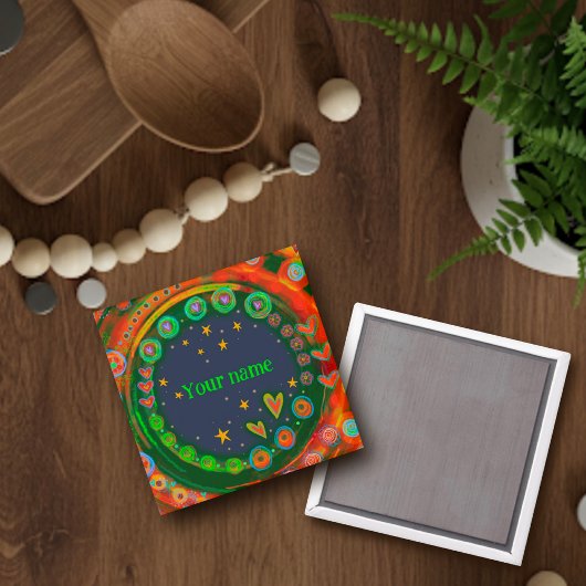 Farbenfrohe, individuell gestaltete Sterne sorgen  Magnet